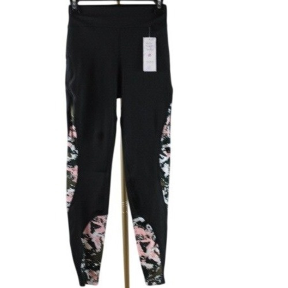 POP Fit Black Pink Camo High Waisted Leggings with Pockets Size S POP1391-6